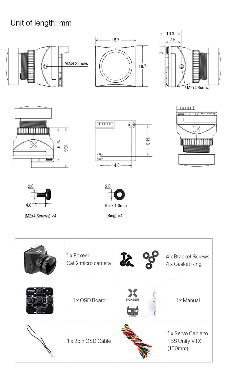 Foxeer Cat 2 Micro 1200TVL StarLight Low Latency FPV Camera (Pick your Color) 13 - Foxeer