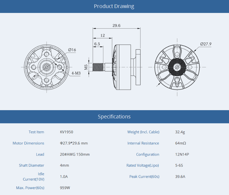 T-Motor MCK v2.0 1950KV Premium FPV Motor 8 - T-Motor