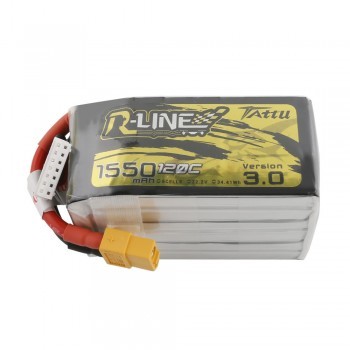 Tattu R-Line Version 3.0 1550mAh 22.2V 120C 6S1P Lipo Battery Pack with XT60 Plug 1