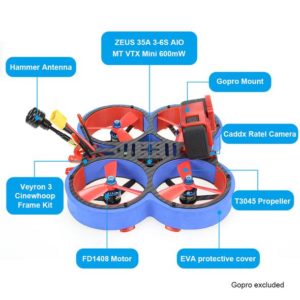 HGLRC Veyron 3 Cinewhoop FPV Racing Drone with Caddx Ratel 6S - Blue 2 - HGLRC