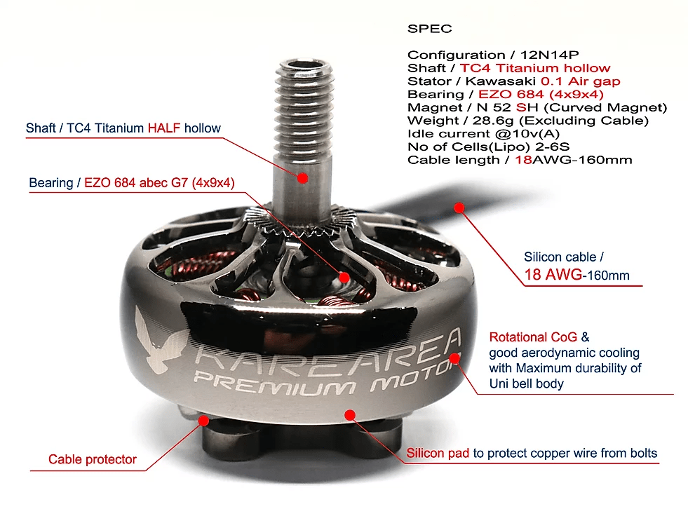 Karearea TOA 2207 MOTOR 1950Kv - Gunmetal 5 - Karearea