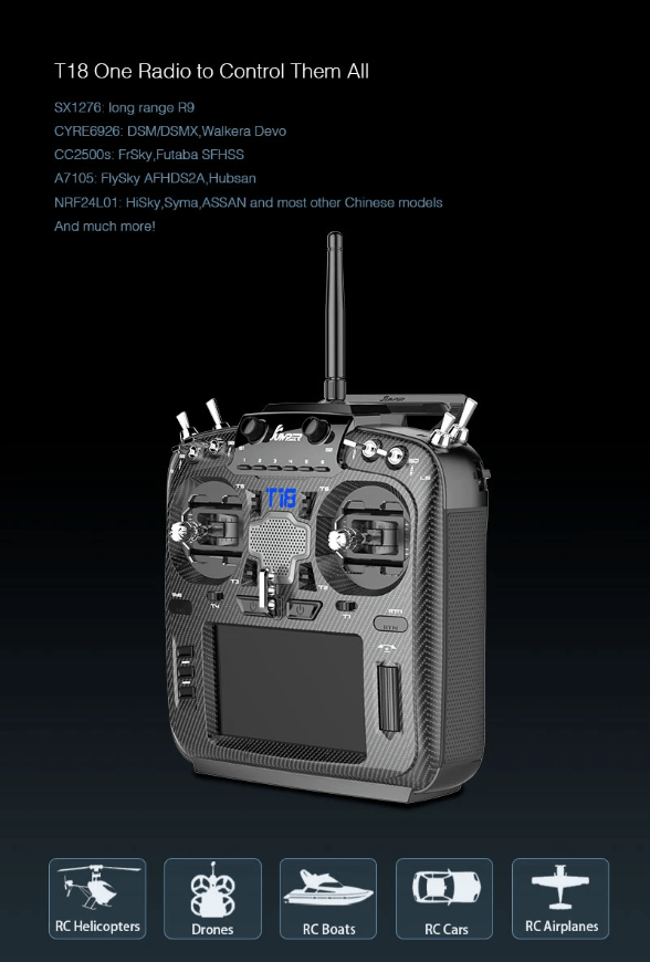 Jumper T18 5-In-1 Multi-Protocol OpenTX Radio Controller 18 - Jumper