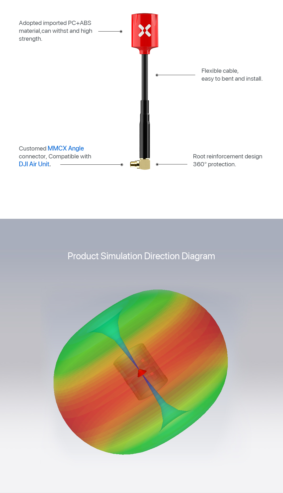 Foxeer 5.8G Micro Lollipop 2.5dBi High Gain Super Tiny FPV Omni Antenna