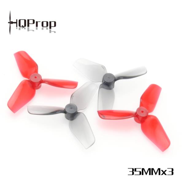 HQProp Micro Whoop Prop 35MMX3 (2CW+2CCW) Red 1MM Shaft - Image 3