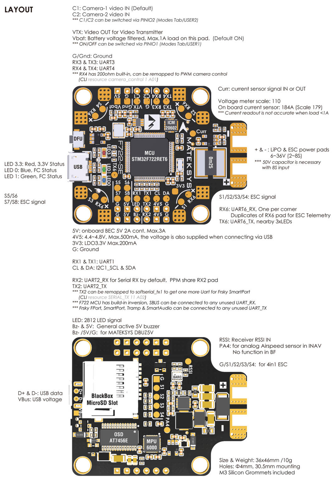 Matek Flight Controller F722-SE - MyFPV