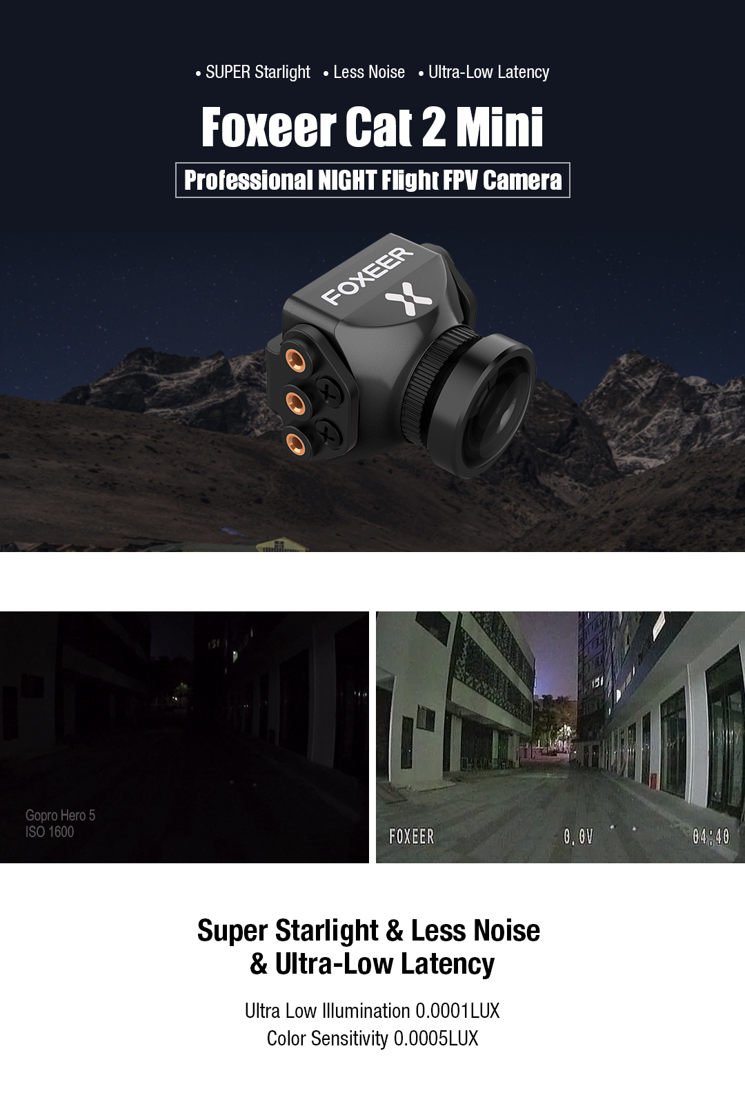 Foxeer Mini Cat 2 StarLight Night FPV Camera - Black 3 - Foxeer