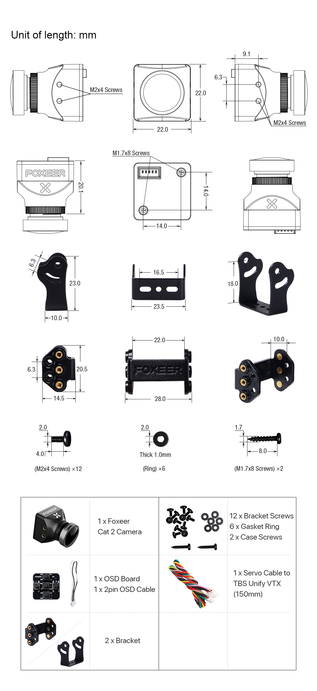 Foxeer Mini Cat 2 StarLight Night FPV Camera - Black 6 - Foxeer