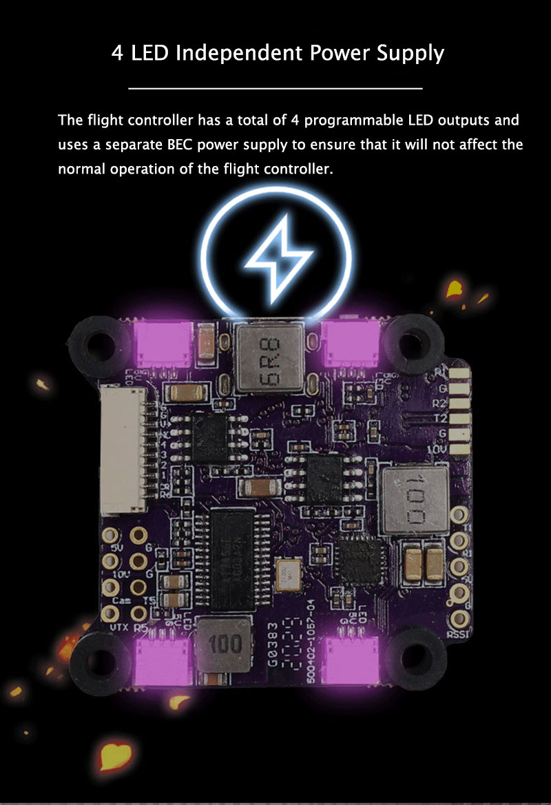 Flycolor X-Tower 2 F7 FC - 60A 4-in-1 ESC 3-6s Stack 11 - Flycolor