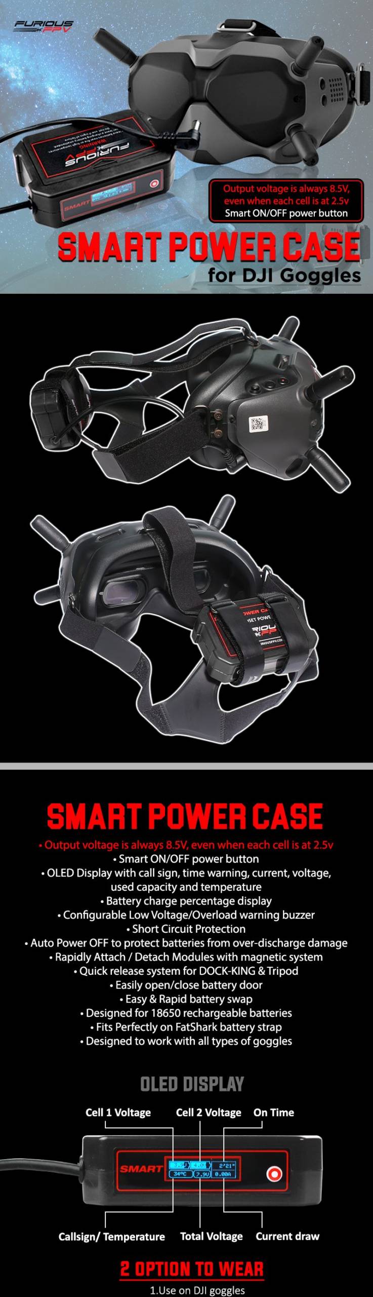 FuriousFPV - Smart Power Case for DJI Goggles 5 - Furious FPV