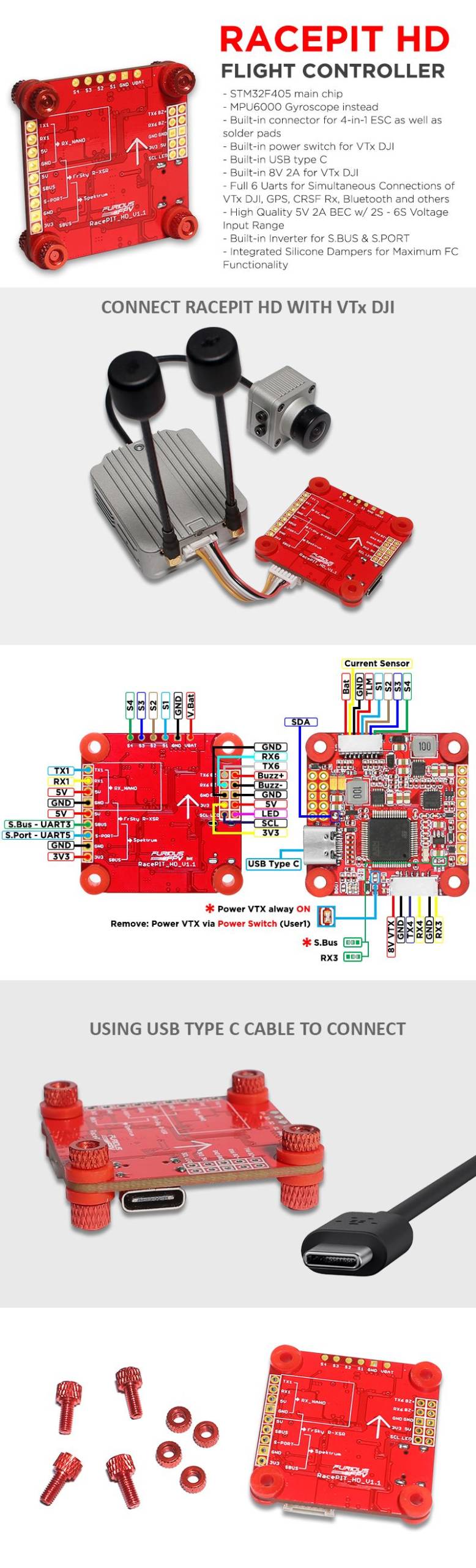 Furious FPV - RACEPIT HD Flight Controller 4 - Furious FPV