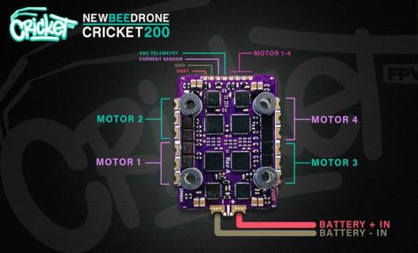 NewBeeDrone Cricket200 ESC 45A BLHeli32 - Image 3