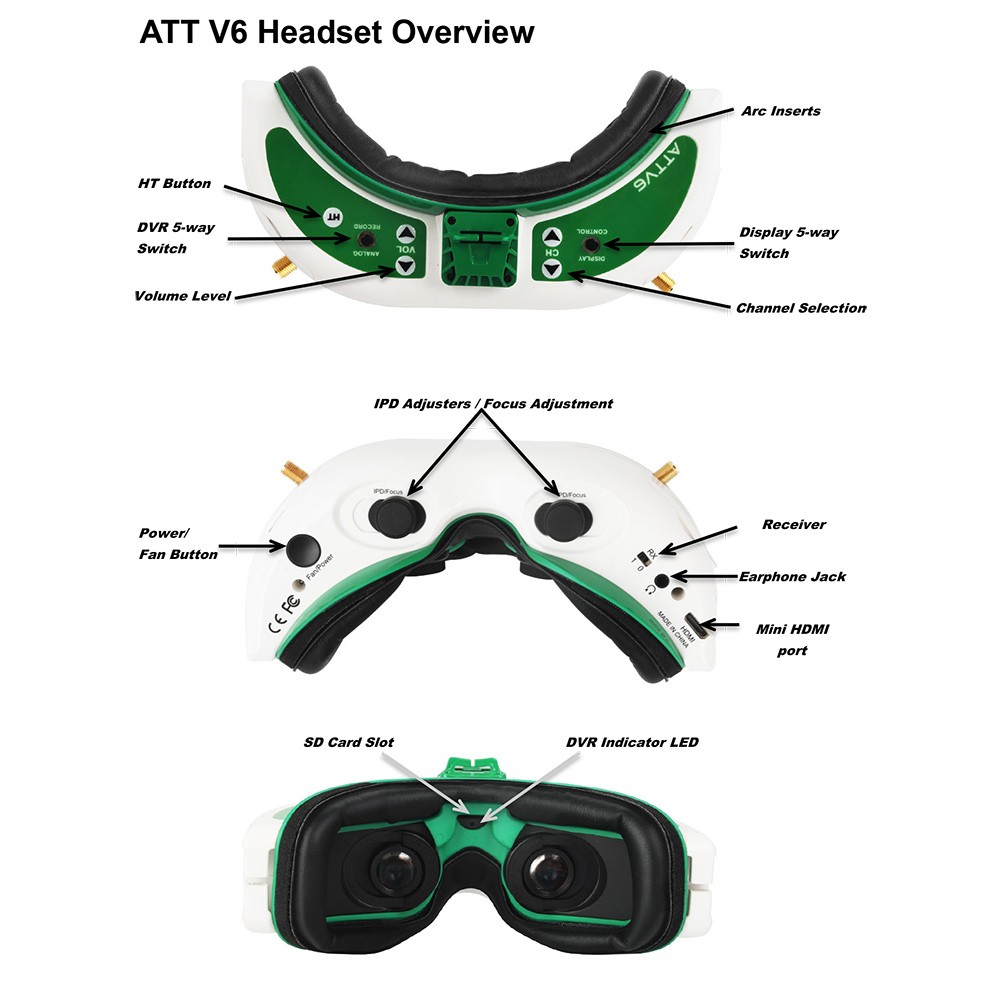 FatShark Attitude V6 FPV Headset Goggles - MyFPV