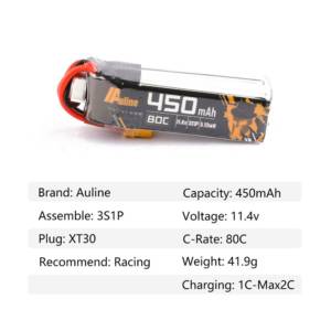 Auline 3S 450mah XT30 Lipo Battery 1 - Auline