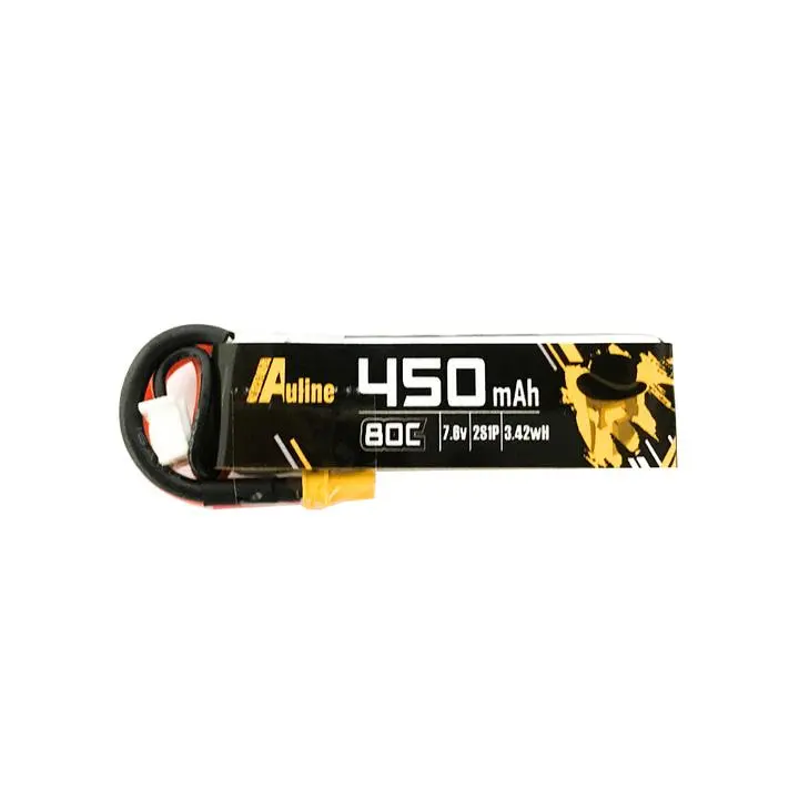 Auline 450mAh HV 7.6v 2S LiPo 80c - XT30 1 Auline 450mAh HV 7.6v 2S LiPo 80c - XT30