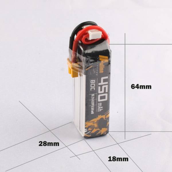 Auline 4S 450mah 80C Lipo Battery With XT30 - Image 5