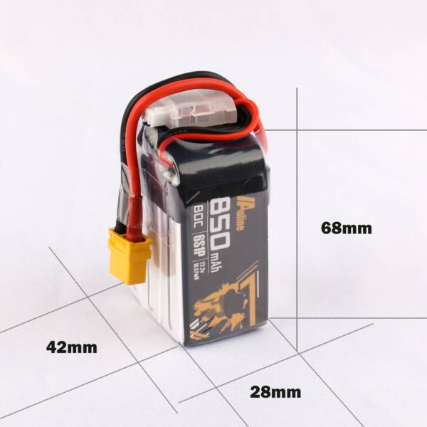 Auline 6s 850mAh 22.2v 6S LiPo 80c XT30 1 - Auline