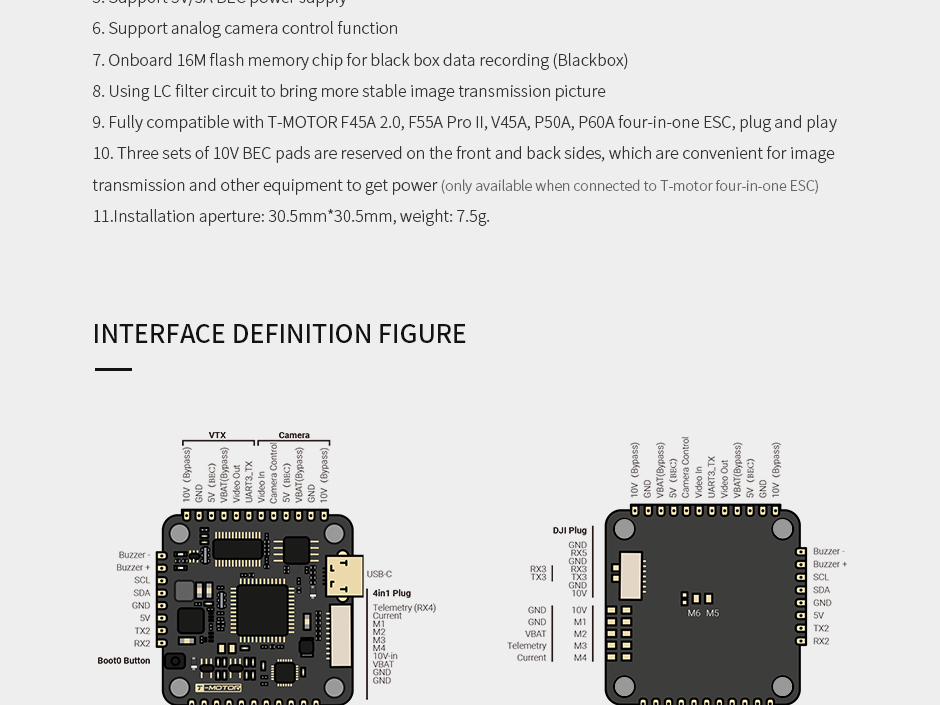 T-Motor Pacer F7 Single Sided Flight Controller 10 - T-Motor