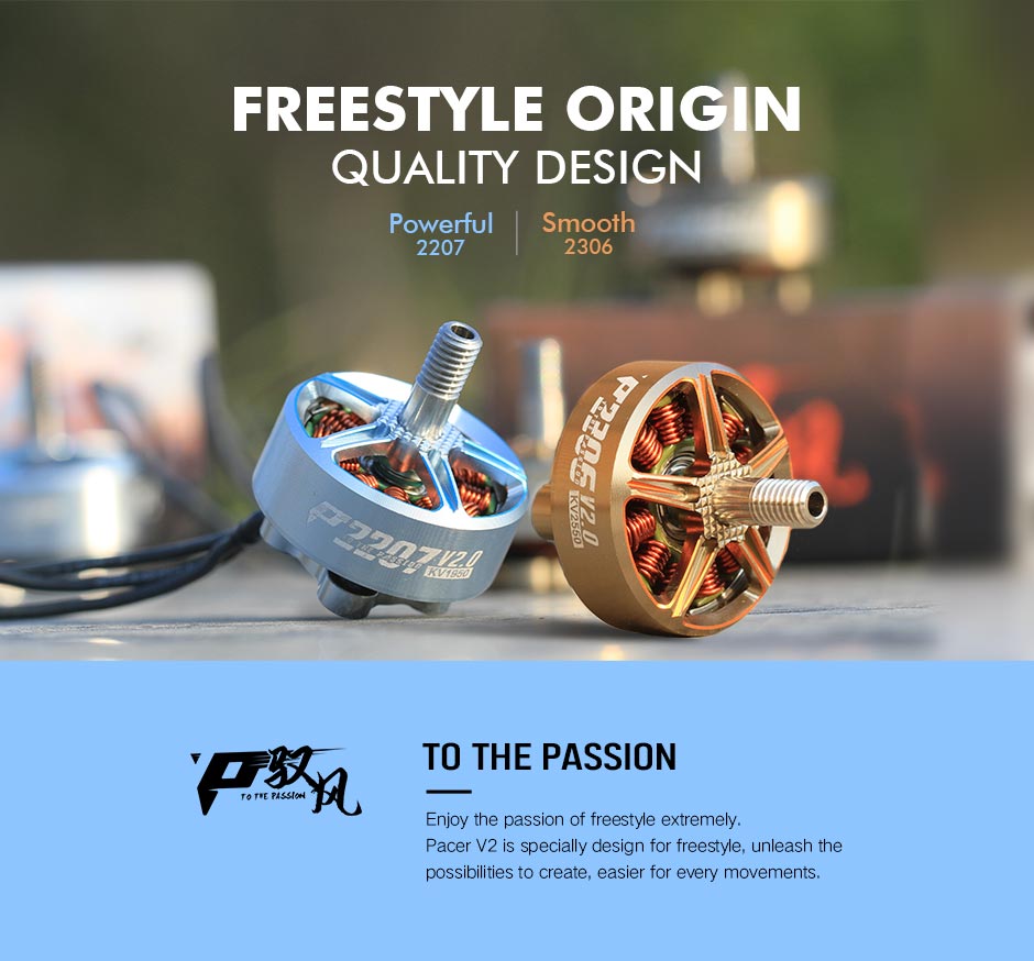T-Motor PACER V2 P2207 Silver + Blue Motor - 1750Kv 4 - T-Motor
