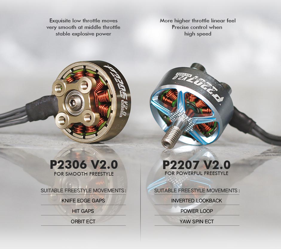 T-Motor PACER V2 P2207 Silver + Blue Motor - 1950Kv 8 - T-Motor