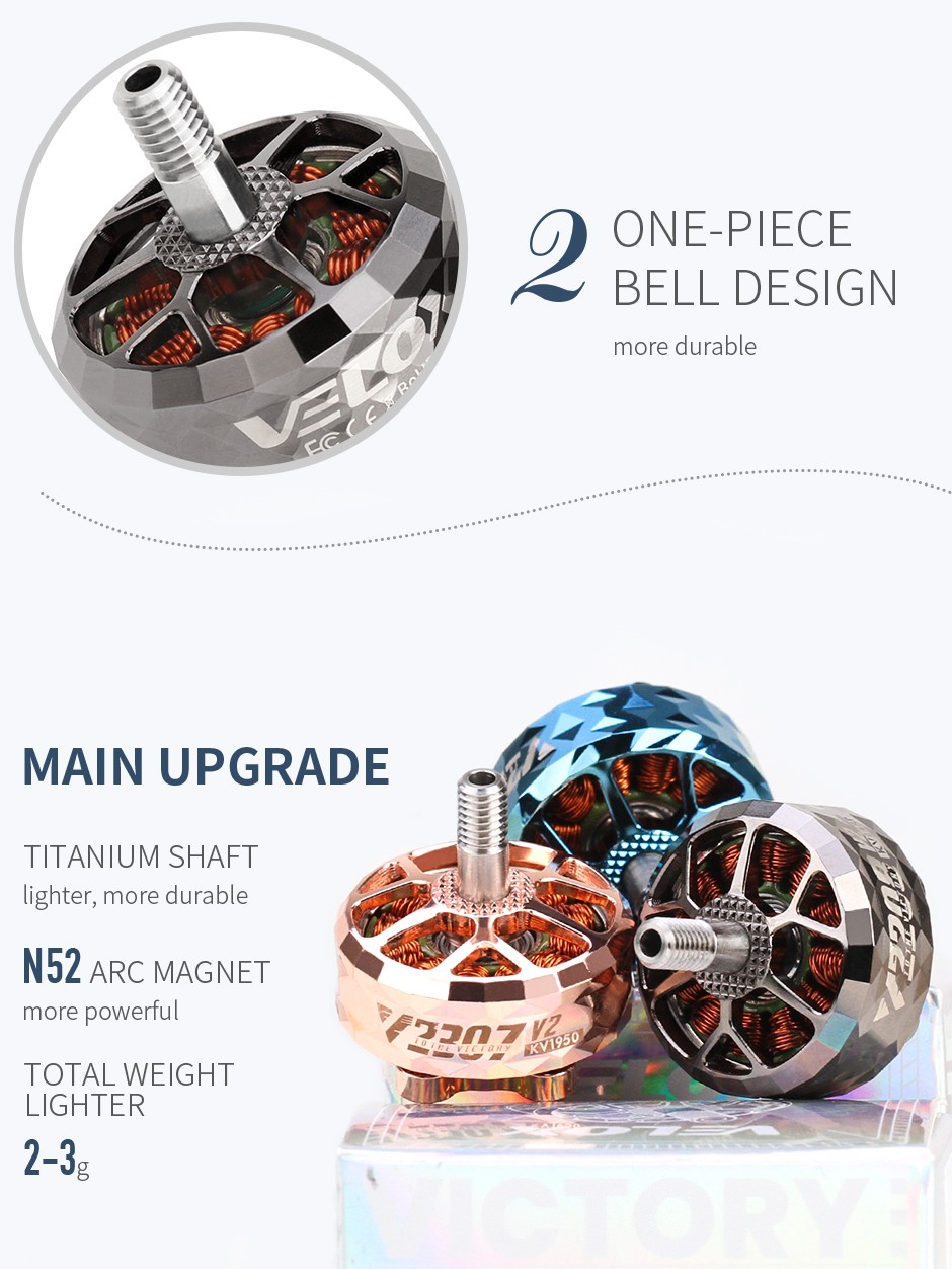 T-Motor VELOX VELOCE SERIES V2307 V2.0 - 1950 Kv - Rose Gold 7 - T-Motor