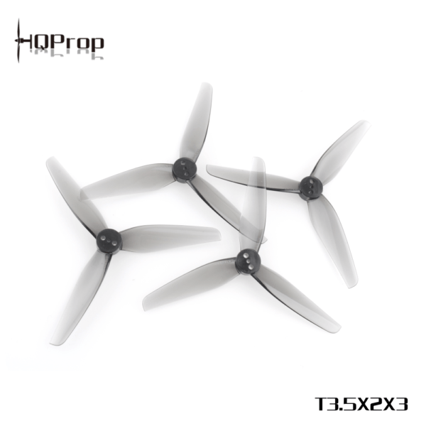 HQ Prop T3.5x2x3 Tri-Blade 3.5" Prop 4 Pack (1.5mm Shaft) - Grey 2 - HQProp