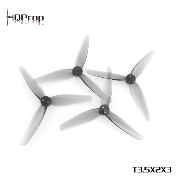 HQ Prop T3.5x2x3 Tri-Blade 3.5" Prop 4 Pack (1.5mm Shaft) - Grey - Image 2