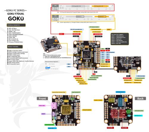 GOKU FC F722 Dual Flight Controller Built In OSD 5V 9V 2A BEC 5 - Flywoo