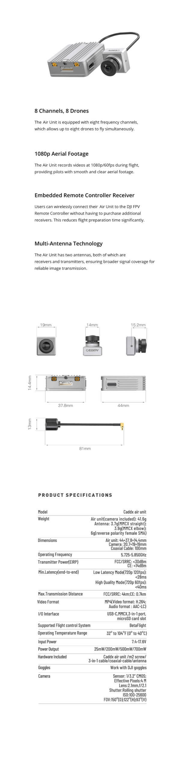 CaddxFPV Air Unit Micro for DJI Digital HD FPV System 6 - Caddx