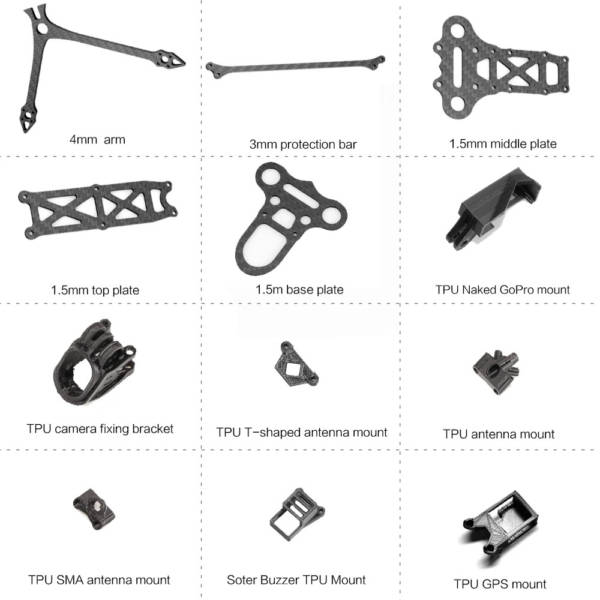 Rekon6 6 inch Mini Long Range Frame Kit 3 - Rekon FPV