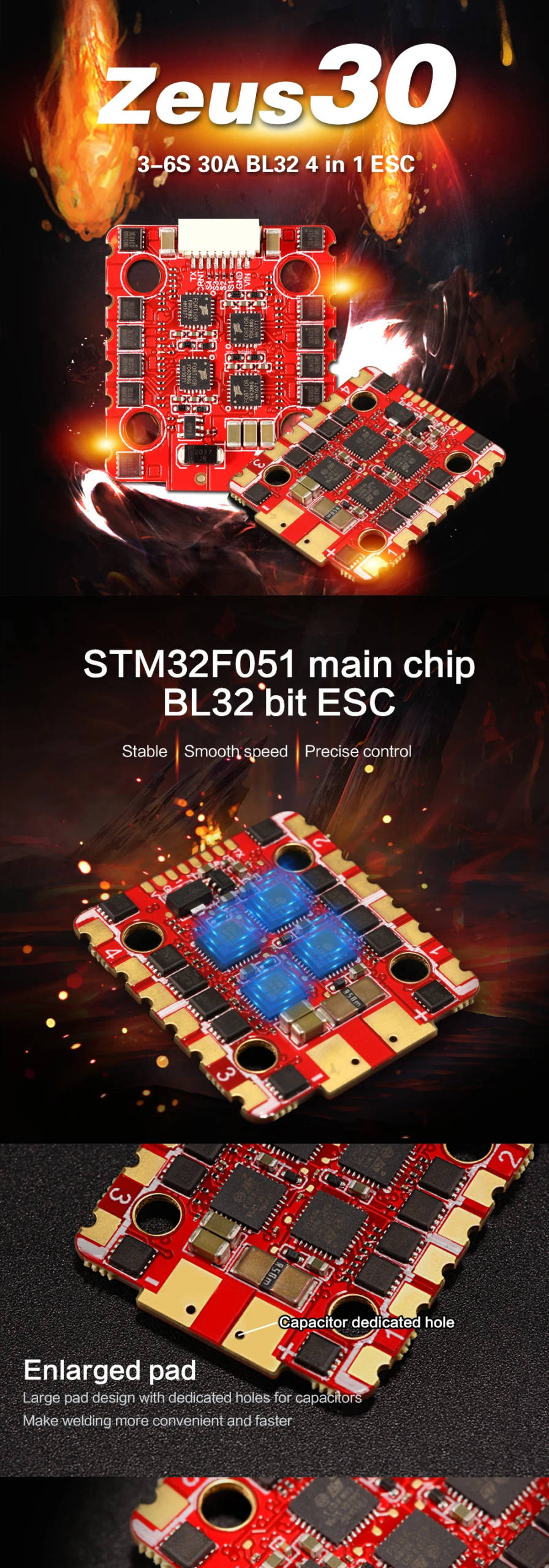 HGLRC Zeus 30A 4in1 BL32 3-6S ESC 6 - HGLRC