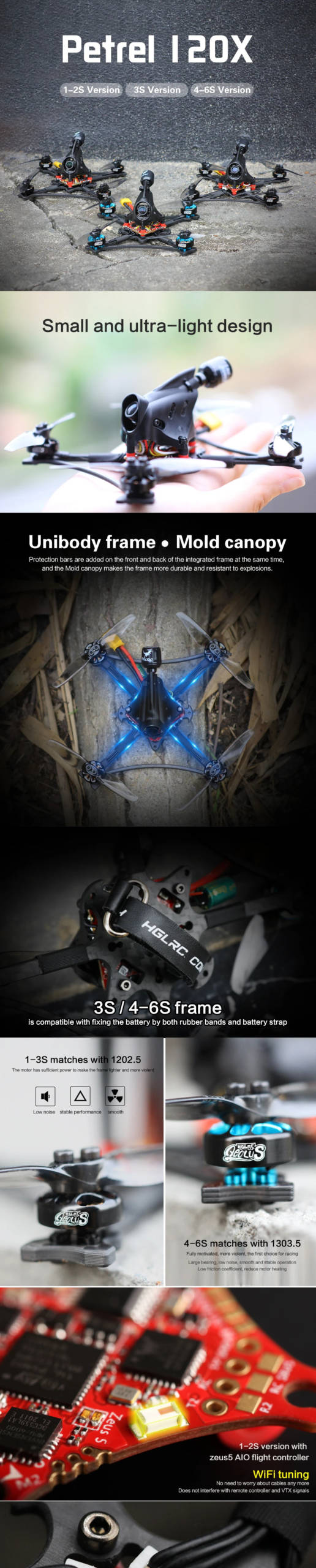 HGLRC Petrel 120X 3 Inch Toothpick FPV Drone 2S - Analog Version 5 - HGLRC