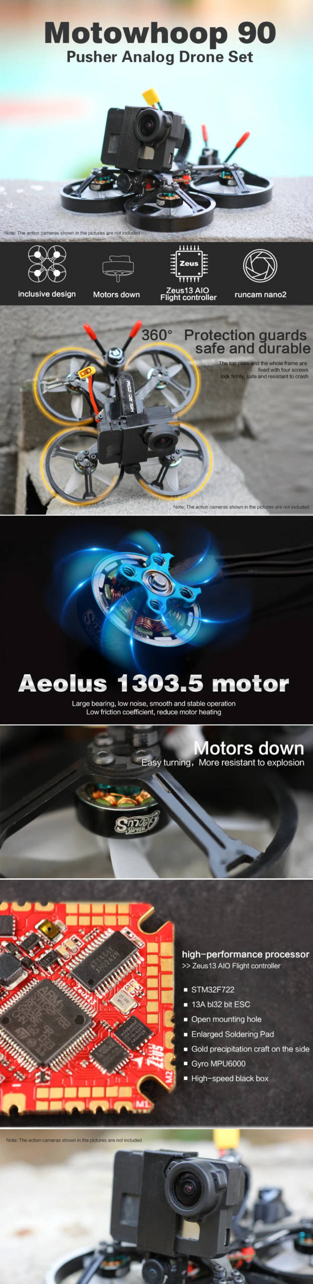 HGLRC Motowhoop 90mm Pusher 2 Inch FPV Racing Drone Cinematic Drone 6 - HGLRC