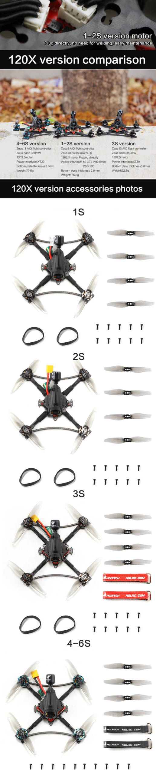 HGLRC Petrel 120X 3 Inch Toothpick FPV Drone 2S - Analog Version 6 - HGLRC