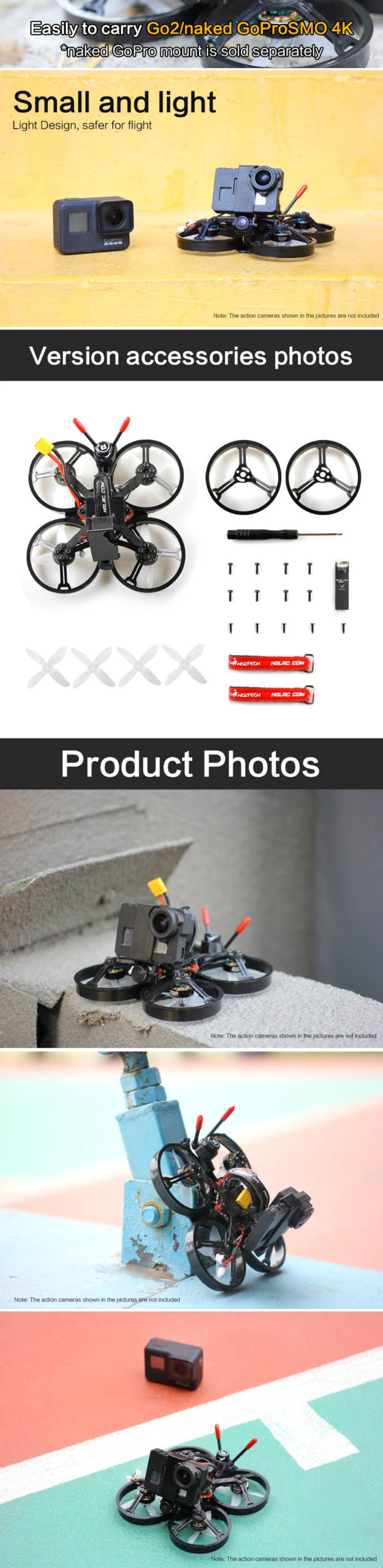 HGLRC Motowhoop 90mm Pusher 2 Inch FPV Racing Drone Cinematic Drone 7 - HGLRC