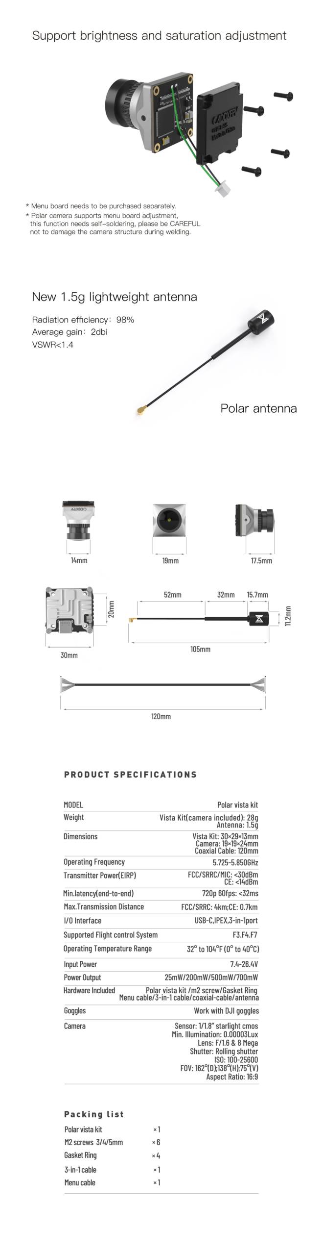 Caddx Polar HD Vista Kit for DJI - Pick Your Color 7 - Caddx