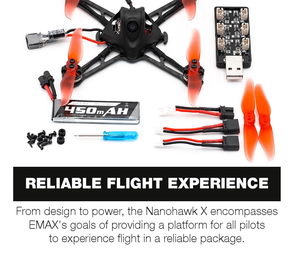 EMAX Nanohawk X 3 inch FPV Racing Drone - BNF 18 - Emax