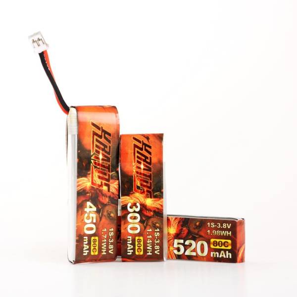 HGLRC KRATOS 1S 300MAH 80C FPV Drone Battery - Tinywhoop LiPo Battery (5 pack) - Image 4