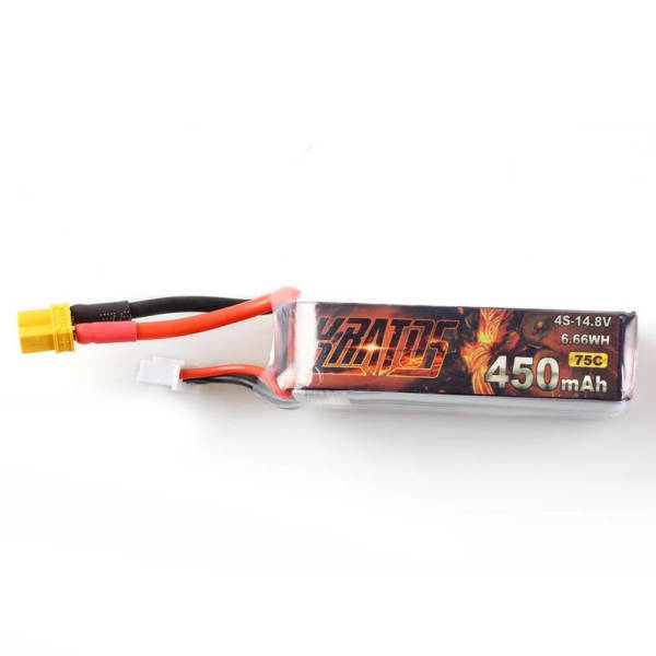 HGLRC KRATOS 4S 450MAH 75C FPV Drone Battery - Tinywhoop LiPo Battery - Image 2