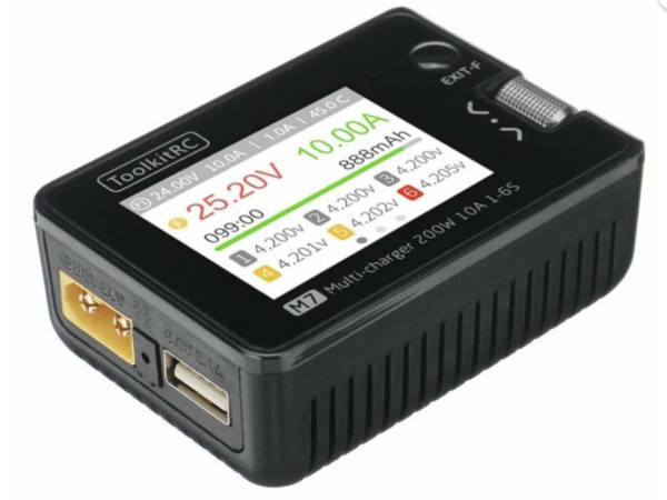 ToolkitRC M7 200W 10A DC Balancing Charger with Servo Checker and Receiver Signal Tester - Image 2