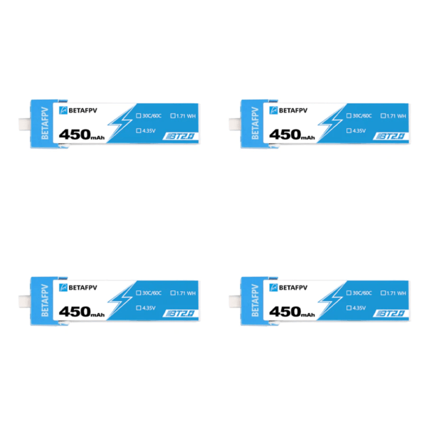 BetaFPV BT2.0 450mAh 1S 30C HV Battery (4pcs) - Image 2