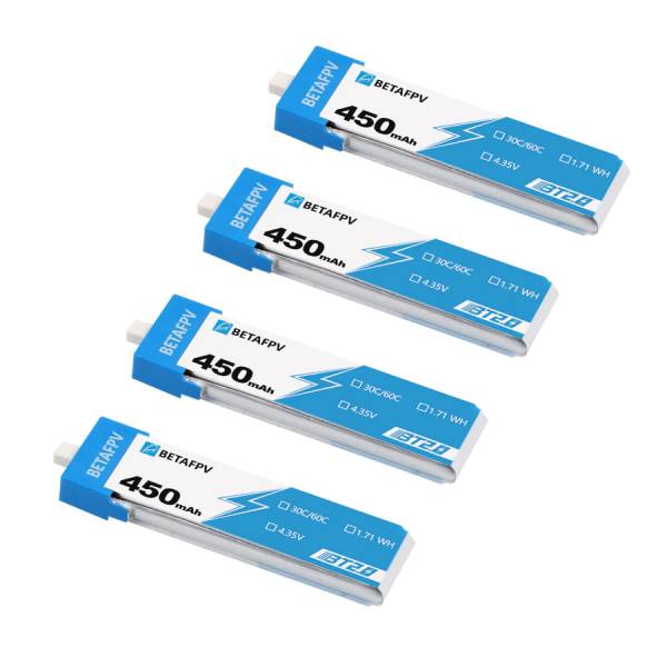BetaFPV BT2.0 450mAh 1S 30C HV Battery (4pcs)