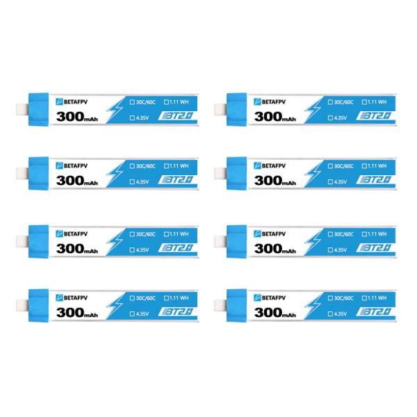 BetaFPV BT2.0 300mAh 1S 30C HV Battery (8pcs)