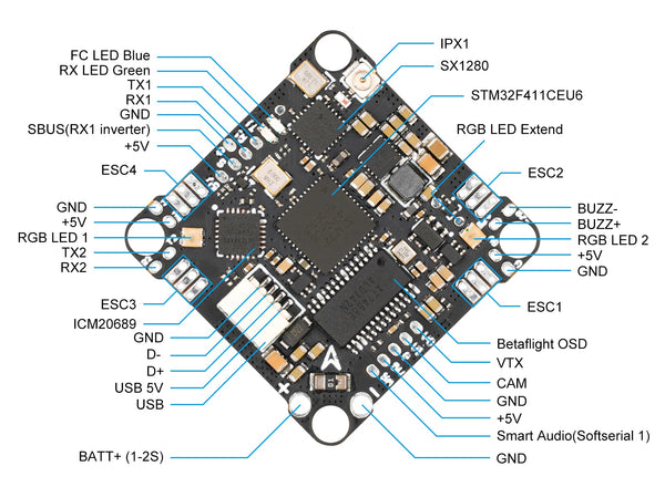 BetaFPV F4 1S 12A AIO Brushless Flight Controller (ELRS 2.4G) 11 - BetaFPV