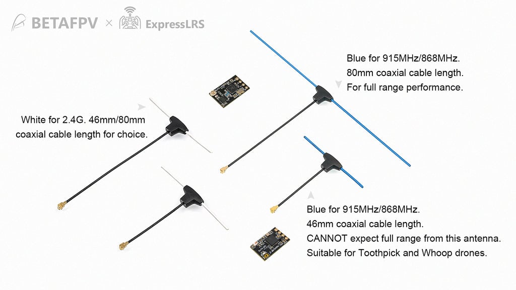 BETAFPV Dipole T Antenna - 2.4G or 915MHz - Pick Your Length 6 - BetaFPV