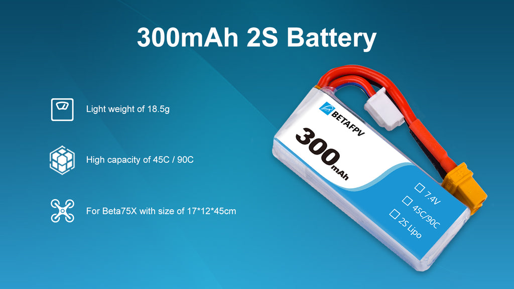 BetaFPV 300mAh 2S 45C Lipo Battery (2PCS) 3 - BetaFPV