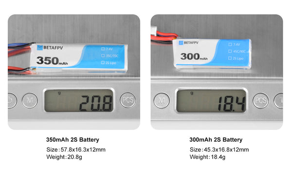 BetaFPV 300mAh 2S 45C Lipo Battery (2PCS) 4 - BetaFPV
