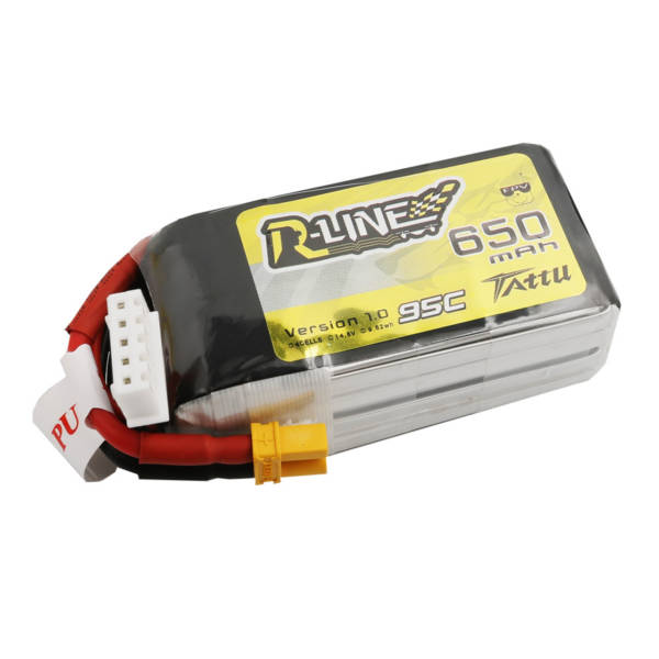 Tattu R-Line 650mAh 4S1P 75C 14.8V Lipo Battery with XT30 Plug 1 - Tattu