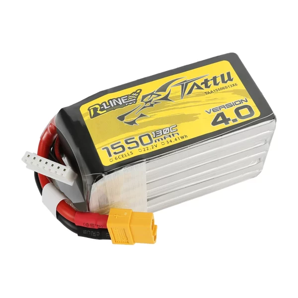 Tattu R-Line Version 4.0 1550mAh 14.8V 130C 4S1P Lipo Battery Pack With XT60 Plug 1 - Tattu