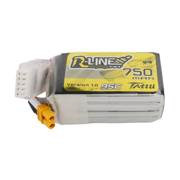 Tattu R-Line 750mAh 14.8V 95C 4S1P Lipo Battery Pack With XT30 Plug 1 - Tattu