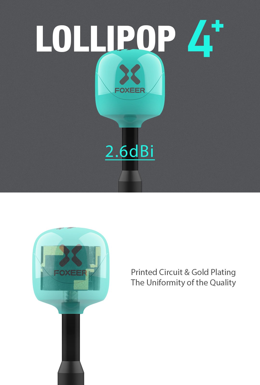Foxeer Lollipop 4+ Super High Quality 5.8G Antenna 2 Pack (Pick Your Connector) 4 - Foxeer